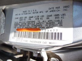 2002 MITSUBISHI GALANT ES 4 DOOR 2.4 AT 193917